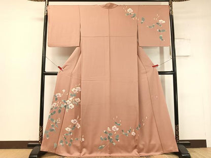 平和屋着物●訪問着 友禅 作家物 枝花文 正絹 逸品 CABC2658vp