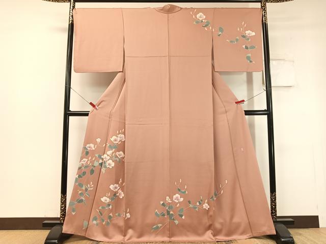 平和屋着物●訪問着 友禅 作家物 枝花文 正絹 逸品 CABC2658vp
