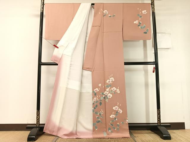 平和屋着物●訪問着 友禅 作家物 枝花文 正絹 逸品 CABC2658vp