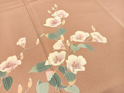 平和屋着物●訪問着 友禅 作家物 枝花文 正絹 逸品 CABC2658vp