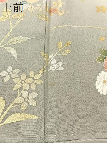 平和屋着物●訪問着 草花文 暈し染め 金銀彩 正絹 逸品 CABC2661vp