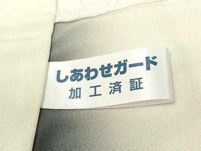 平和屋着物●上質な小紋 市松舞桜 正絹 逸品 CABC2663vp