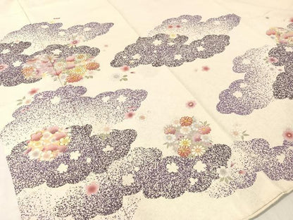 平和屋着物●訪問着 作家物 駒刺繍 雲取り花丸文 金彩 正絹 逸品 CABC2666vp