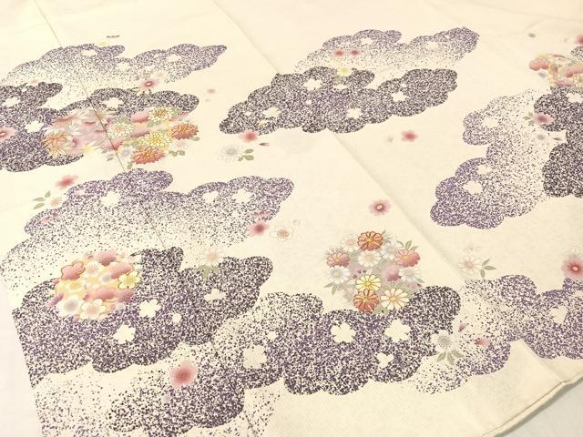 平和屋着物●訪問着 作家物 駒刺繍 雲取り花丸文 金彩 正絹 逸品 CABC2666vp