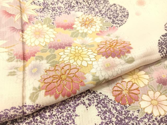 平和屋着物●訪問着 作家物 駒刺繍 雲取り花丸文 金彩 正絹 逸品 CABC2666vp
