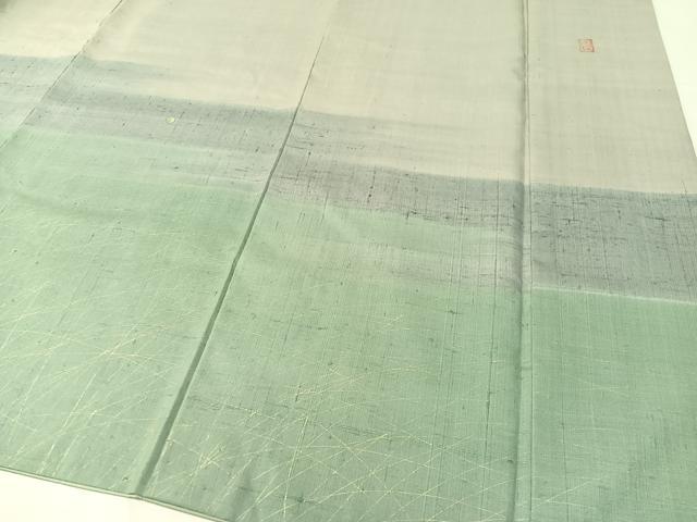 平和屋着物●訪問着 生紬 作家物 刺繍 霞露草文 金彩 正絹 逸品 CABC2668vp