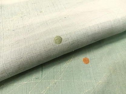 平和屋着物●訪問着 生紬 作家物 刺繍 霞露草文 金彩 正絹 逸品 CABC2668vp
