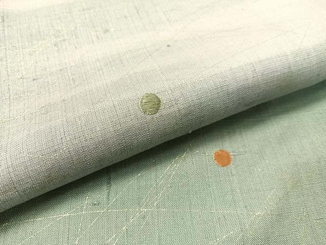 平和屋着物●訪問着 生紬 作家物 刺繍 霞露草文 金彩 正絹 逸品 CABC2668vp