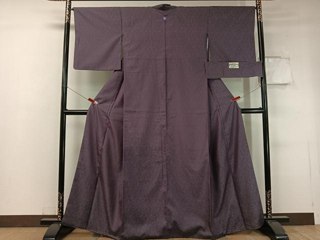 平和屋着物●紋屋井関 御寮織 お召 桐竹鳳凰文 褐色 正絹 逸品 CABC2672vp