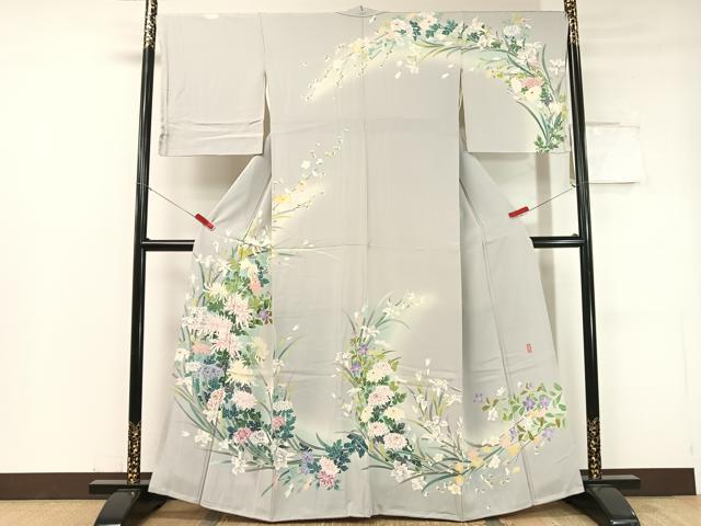 平和屋着物●訪問着 友禅 作家物 乱菊 暈し染め 正絹 逸品 未使用 CABC2675vp