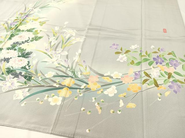 平和屋着物●訪問着 友禅 作家物 乱菊 暈し染め 正絹 逸品 未使用 CABC2675vp
