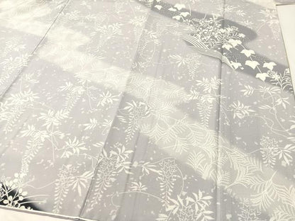 平和屋着物●訪問着 駒刺繍 手描き 道長藤蔦の葉文 暈し染め 正絹 逸品 CABC2676vp