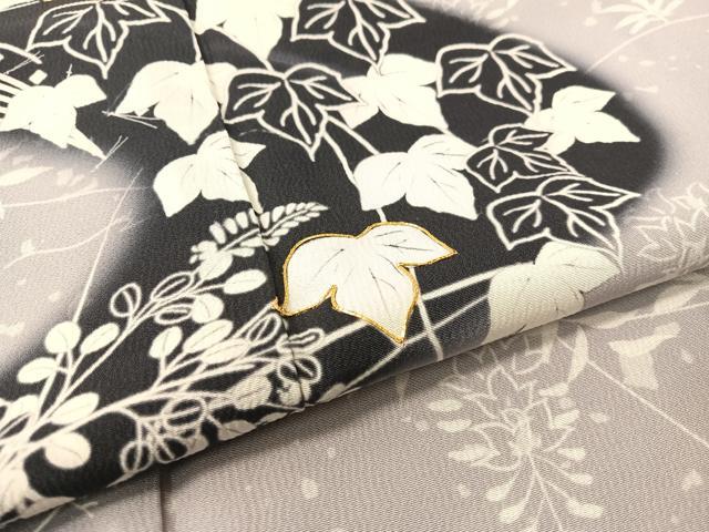 平和屋着物●訪問着 駒刺繍 手描き 道長藤蔦の葉文 暈し染め 正絹 逸品 CABC2676vp
