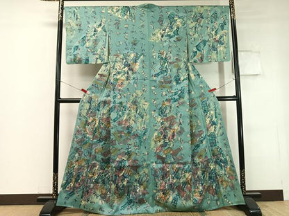 平和屋着物●訪問着 ろうけつ染め 幾何学文様 正絹 逸品 CABC2678vp