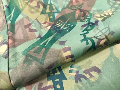 平和屋着物●訪問着 ろうけつ染め 幾何学文様 正絹 逸品 CABC2678vp
