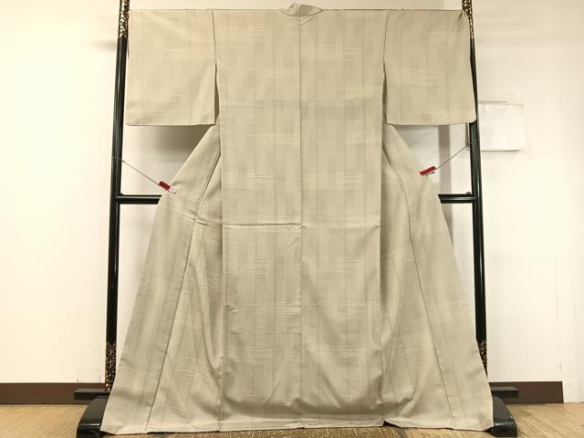 平和屋着物●本塩沢 110亀甲 霞文 ロング丈 正絹 逸品 未使用 CABC2679vp