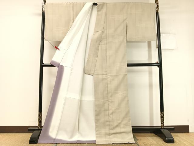 平和屋着物●本塩沢 110亀甲 霞文 ロング丈 正絹 逸品 未使用 CABC2679vp