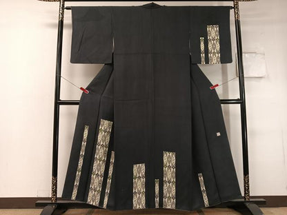 平和屋着物●訪問着 作家物 型染め 吉祥花文 正絹 逸品 CABC2685vp
