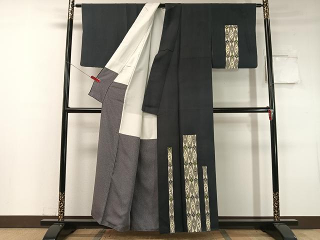 平和屋着物●訪問着 作家物 型染め 吉祥花文 正絹 逸品 CABC2685vp