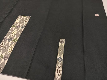平和屋着物●訪問着 作家物 型染め 吉祥花文 正絹 逸品 CABC2685vp