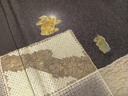 平和屋着物●中国三大刺繍 スワトウ相良刺繍 駒刺繍 総刺繍 訪問着 十二支 干支 螢暈し 金彩 正絹 逸品 CABC2686vp