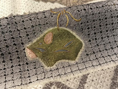 平和屋着物●中国三大刺繍 スワトウ相良刺繍 駒刺繍 総刺繍 訪問着 十二支 干支 螢暈し 金彩 正絹 逸品 CABC2686vp