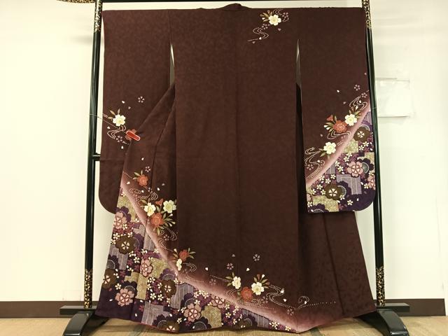 平和屋着物●豪華振袖 市松舞桜 暈し染め 金銀彩 正絹 逸品 CABC2687vp