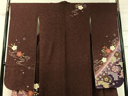 平和屋着物●豪華振袖 市松舞桜 暈し染め 金銀彩 正絹 逸品 CABC2687vp