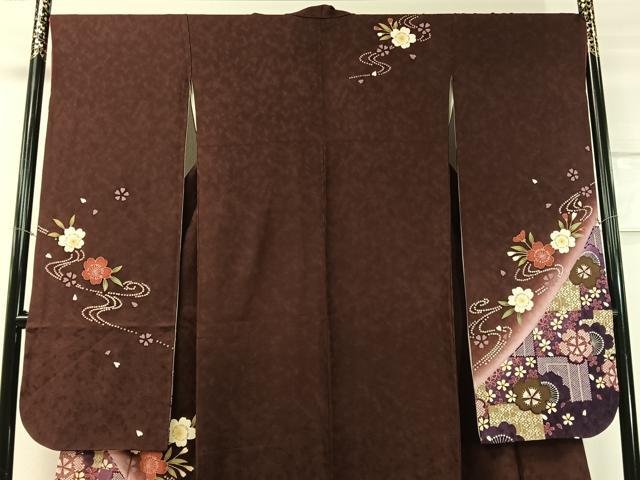 平和屋着物●豪華振袖 市松舞桜 暈し染め 金銀彩 正絹 逸品 CABC2687vp