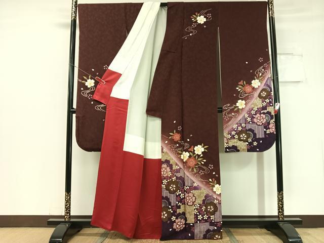 平和屋着物●豪華振袖 市松舞桜 暈し染め 金銀彩 正絹 逸品 CABC2687vp