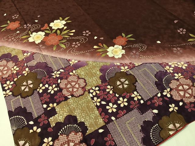 平和屋着物●豪華振袖 市松舞桜 暈し染め 金銀彩 正絹 逸品 CABC2687vp