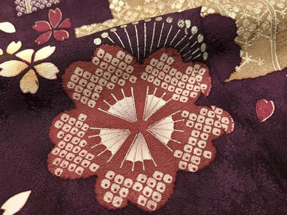 平和屋着物●豪華振袖 市松舞桜 暈し染め 金銀彩 正絹 逸品 CABC2687vp