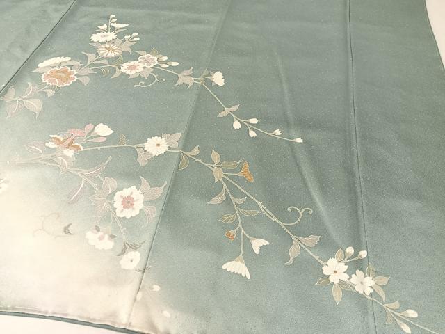 平和屋着物●訪問着 更紗花唐草文 暈し染め 金銀彩 ロング丈 正絹 逸品 未使用 CABC2689vp