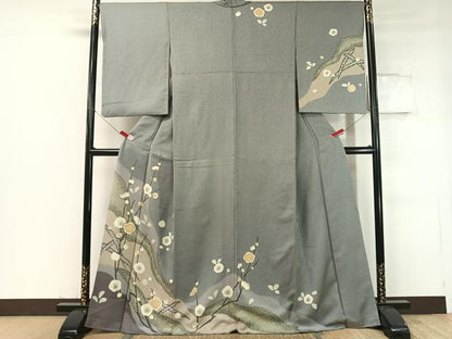 平和屋着物●訪問着 刺繍 道長槍梅文 金彩 正絹 逸品 CABC2690vp