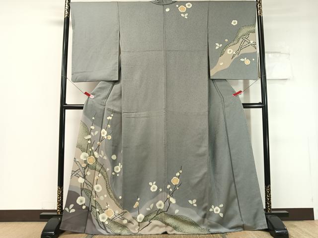 平和屋着物●訪問着 刺繍 道長槍梅文 金彩 正絹 逸品 CABC2690vp