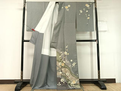 平和屋着物●訪問着 刺繍 道長槍梅文 金彩 正絹 逸品 CABC2690vp