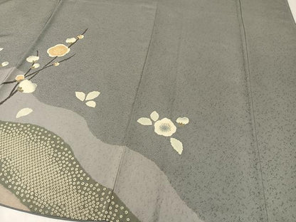 平和屋着物●訪問着 刺繍 道長槍梅文 金彩 正絹 逸品 CABC2690vp