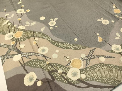 平和屋着物●訪問着 刺繍 道長槍梅文 金彩 正絹 逸品 CABC2690vp