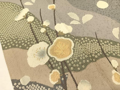 平和屋着物●訪問着 刺繍 道長槍梅文 金彩 正絹 逸品 CABC2690vp
