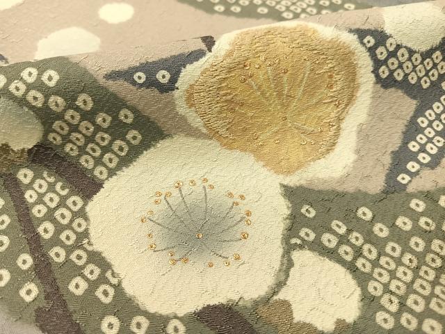 平和屋着物●訪問着 刺繍 道長槍梅文 金彩 正絹 逸品 CABC2690vp
