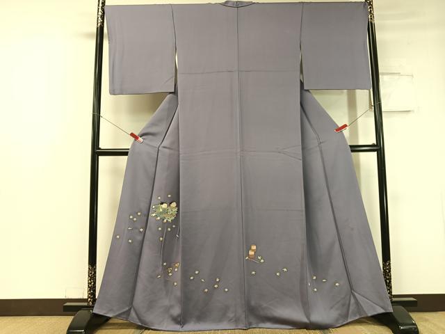 平和屋着物●京童人形絵師 高橋翠延 訪問着 手描き 童子遊び 金彩 正絹 逸品 CABC2691vp