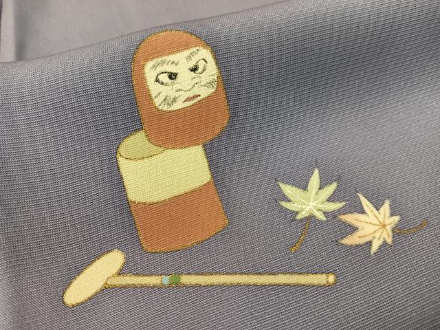 平和屋着物●京童人形絵師 高橋翠延 訪問着 手描き 童子遊び 金彩 正絹 逸品 CABC2691vp