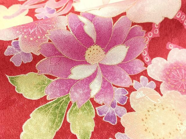平和屋着物●小振袖 乱菊 金彩 洗える着物 CABC2693vp