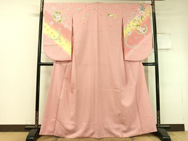 平和屋着物●小振袖 舞花丸文 暈し染め 洗える着物 CABC2694vp