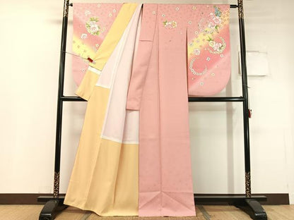 平和屋着物●小振袖 舞花丸文 暈し染め 洗える着物 CABC2694vp