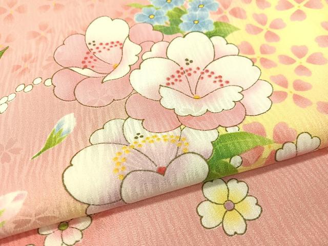 平和屋着物●小振袖 舞花丸文 暈し染め 洗える着物 CABC2694vp