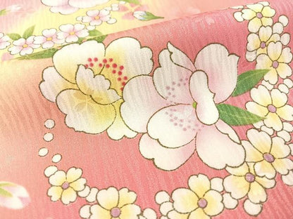 平和屋着物●小振袖 舞花丸文 暈し染め 洗える着物 CABC2694vp