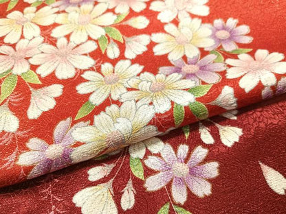 平和屋着物●小振袖 枝垂れ花 暈し染め 銀通し地 洗える着物 CABC2695vp