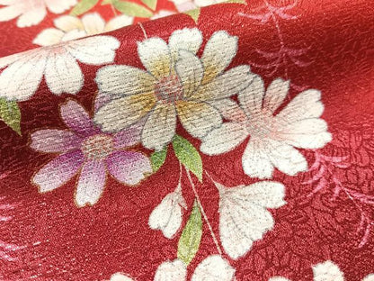 平和屋着物●小振袖 枝垂れ花 暈し染め 銀通し地 洗える着物 CABC2695vp