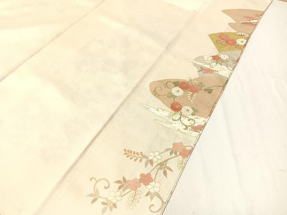 平和屋着物●訪問着 駒刺繍 道長吉祥花文 金彩 正絹 逸品 CABC2697vp